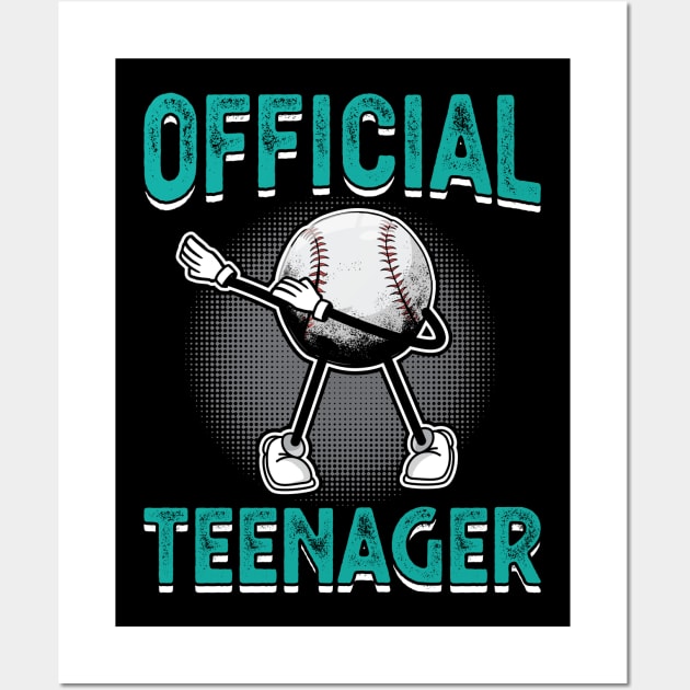 Official Teenager 13th Birthday Dabbing Basketball Wall Art by Peco-Designs